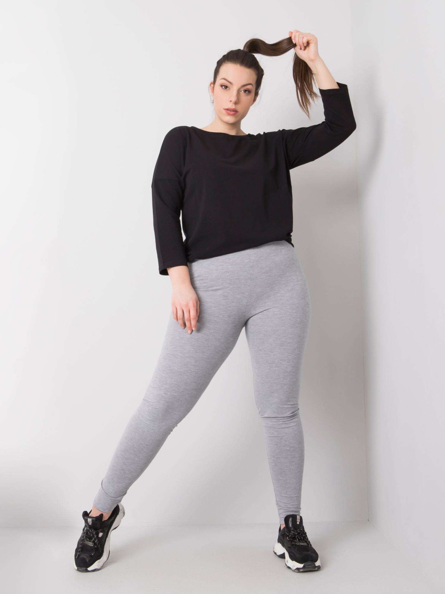 Dámské legíny melanžové plus size bavlněné PHOEBE šedé 