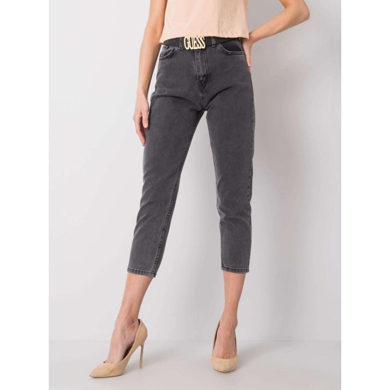 Dámské džíny s vysokým pasem Jovita RUE PARIS tmavě šedé 