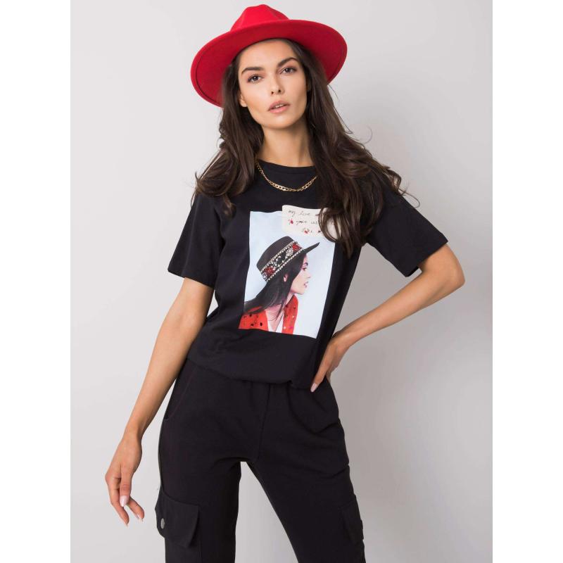 Dámské tričko s aplikací NORTH černé