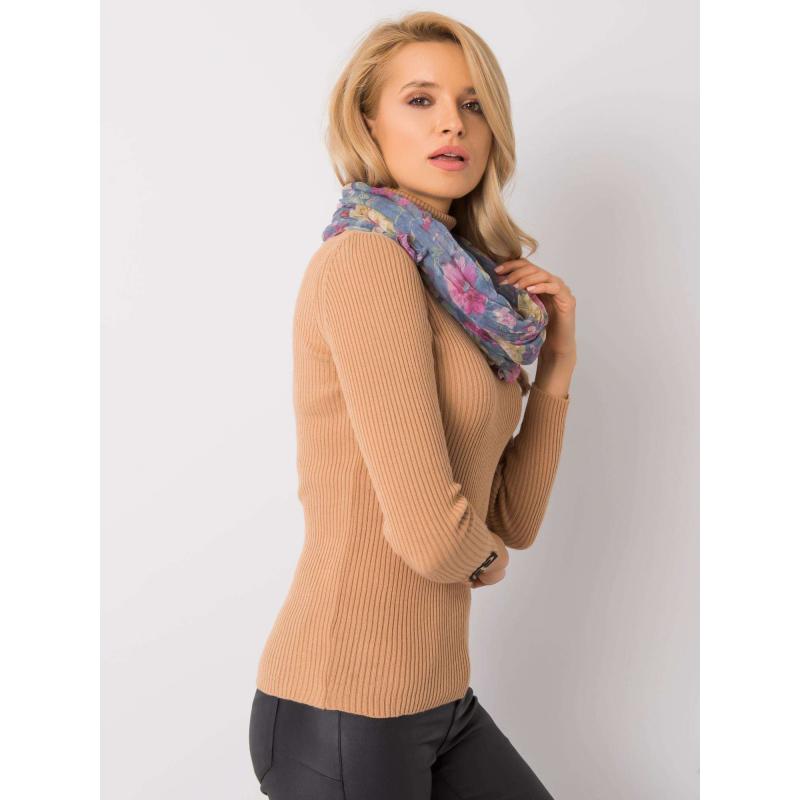 Női virágos sál KASEN kék