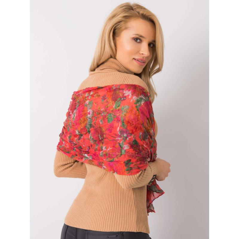 Női virágos sál ERIC korallszínű