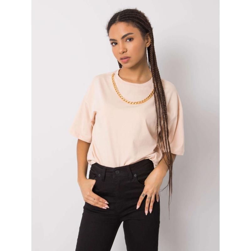 Női pamut póló Donna RUE PARIS barack