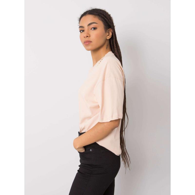 Női pamut póló Donna RUE PARIS barack