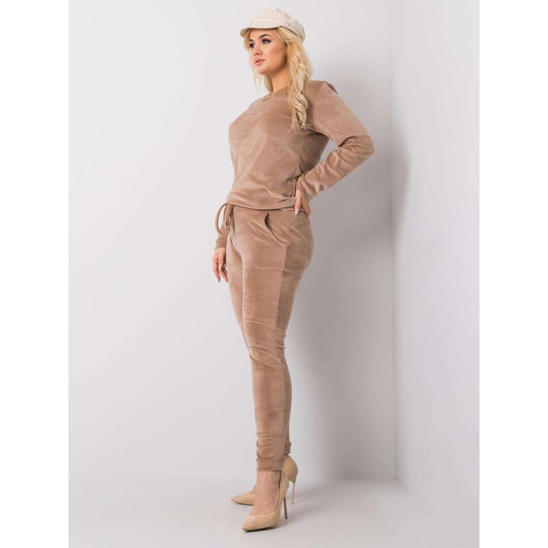 Dámský set velurový plus size JEANNE béžový 