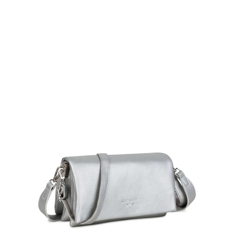 Női mini levél hosszúkás táska LUIGISANTO ezüst