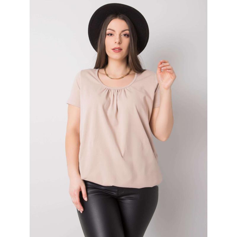 Női plus size pamut blúz CELESTE bézs