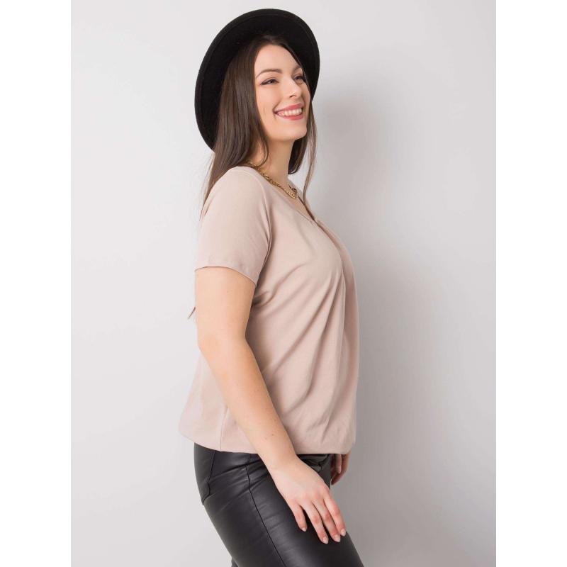 Női plus size pamut blúz CELESTE bézs