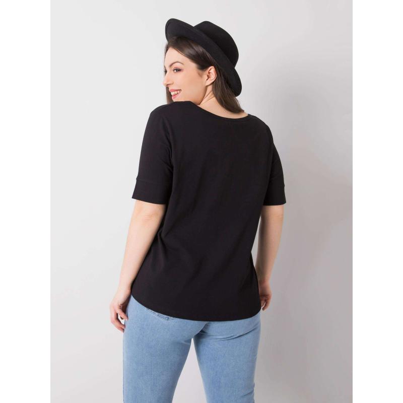 Dámské tričko bavlněné plus size MISSY černé 