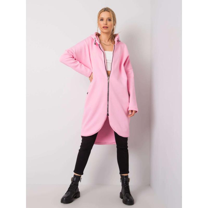 Női pulóver Tina RUE PARIS világos rózsaszínű