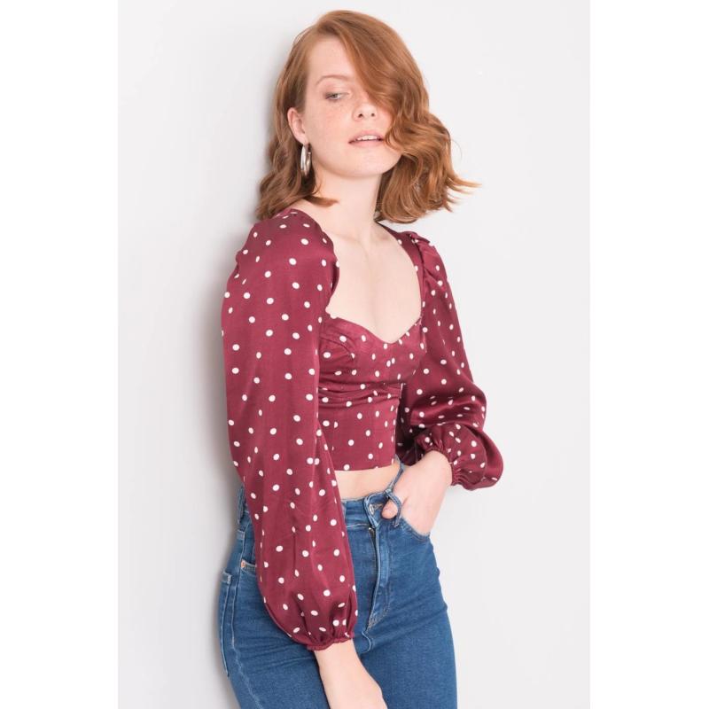 Dámská halenka proužkovaná BSL vínová