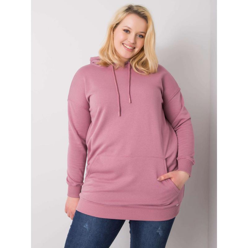 Női kapucnis pulóver plus size LUNA pink