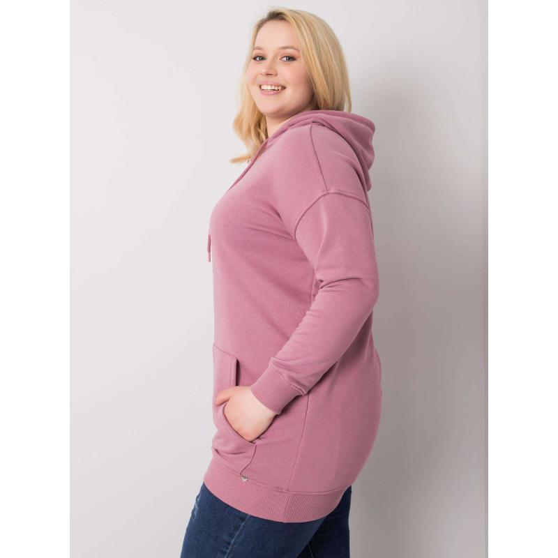 Női kapucnis pulóver plus size LUNA pink