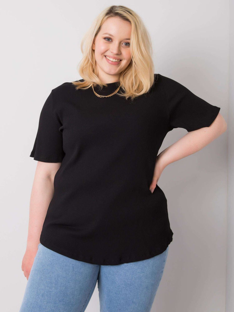 Dámská halenka plus size pruhovaná STELLA černá