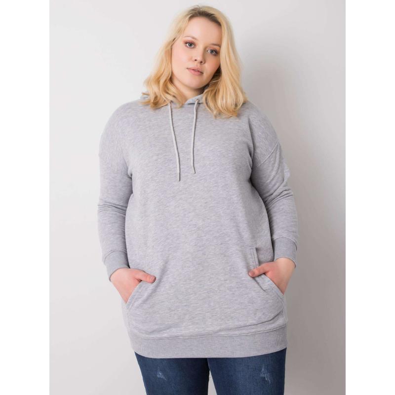 Női kapucnis pulóver plus size LUNA szürke