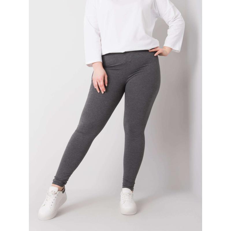 Női RUE PARIS pamut plus size leggings sötét szürke