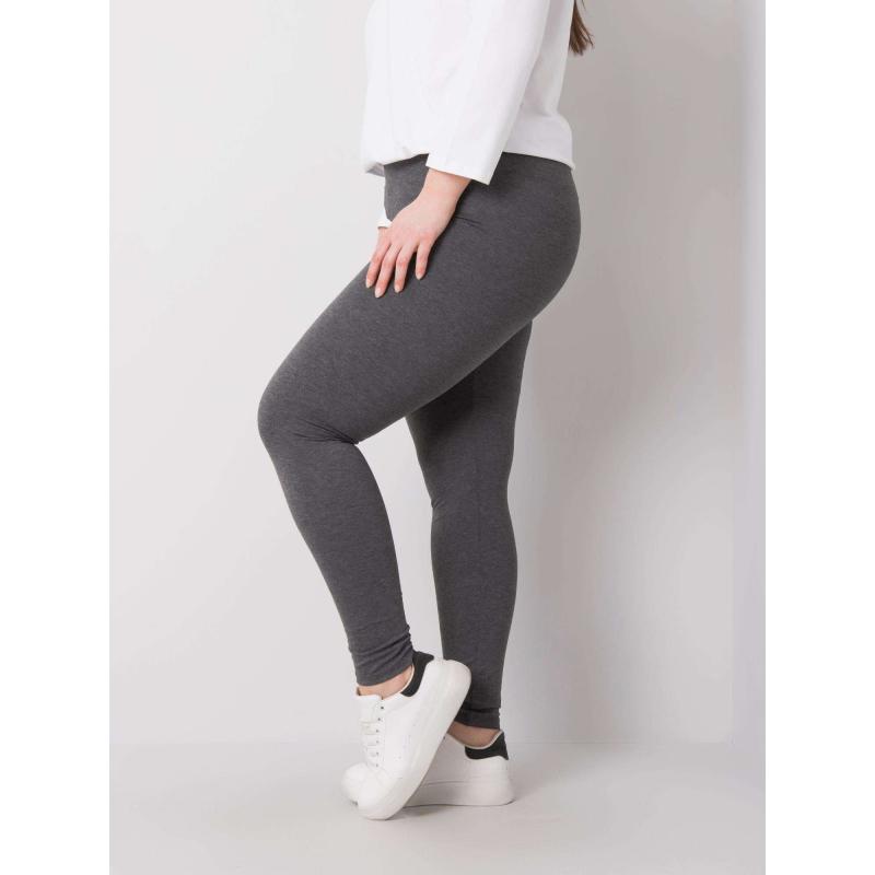 Női RUE PARIS pamut plus size leggings sötét szürke