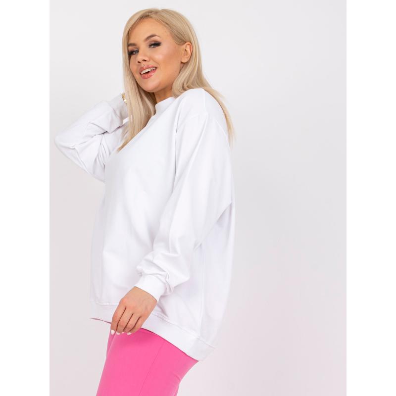 Női kapucnis pulóver plus size HARMONY fehér