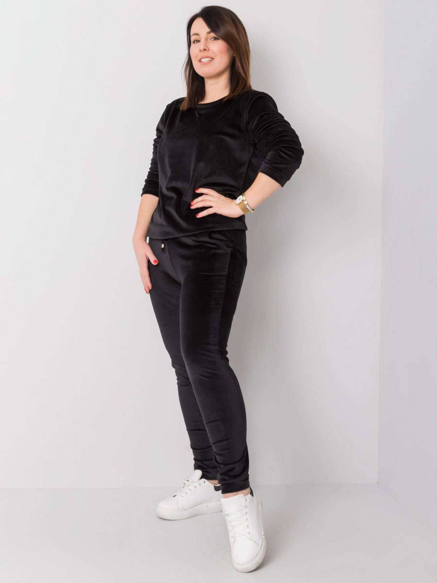 Dámsky velúrový plus size set JEANNE black