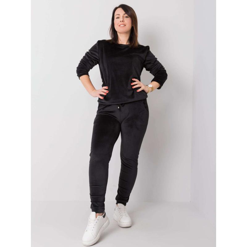 Dámský set velurový plus size JEANNE černý 