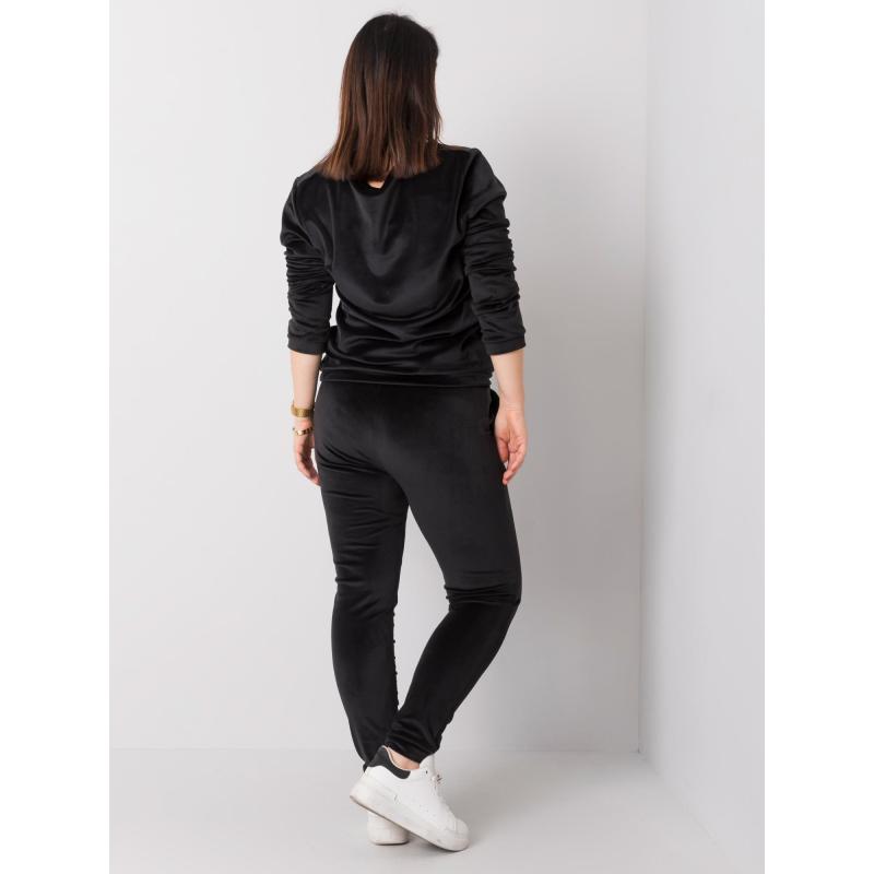 Dámský set velurový plus size JEANNE černý 