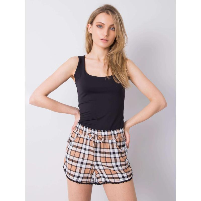 Dámské šortky kostkované Julieta FRESH MADE světle hnědé 