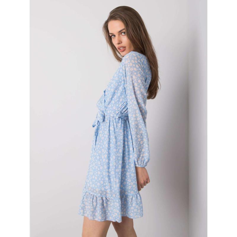 Dámske šaty Eunika OCH BELLA s volánom modré