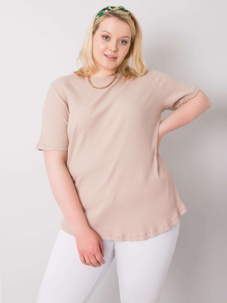 Dámska plus size blúzka STELLA beige