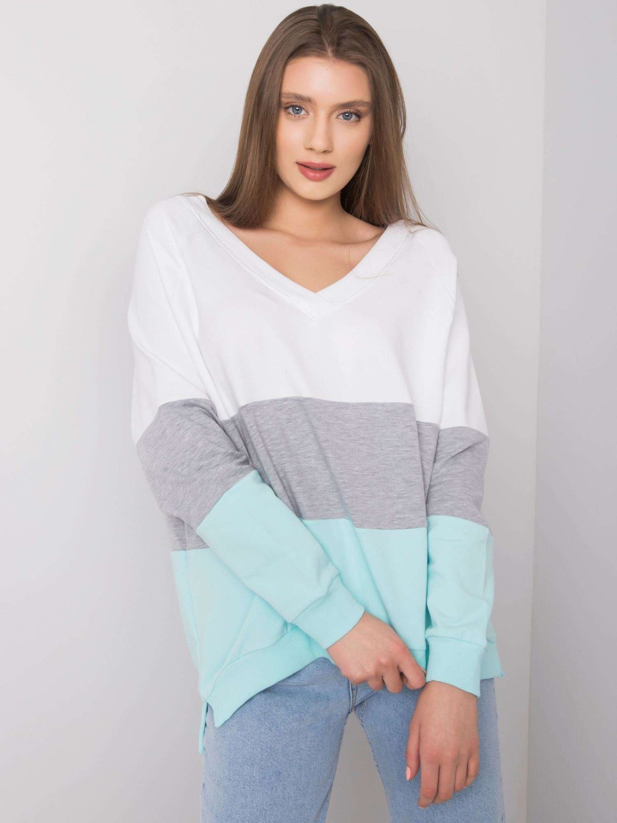 Dámska mikina RUE PARIS Lotta white mint