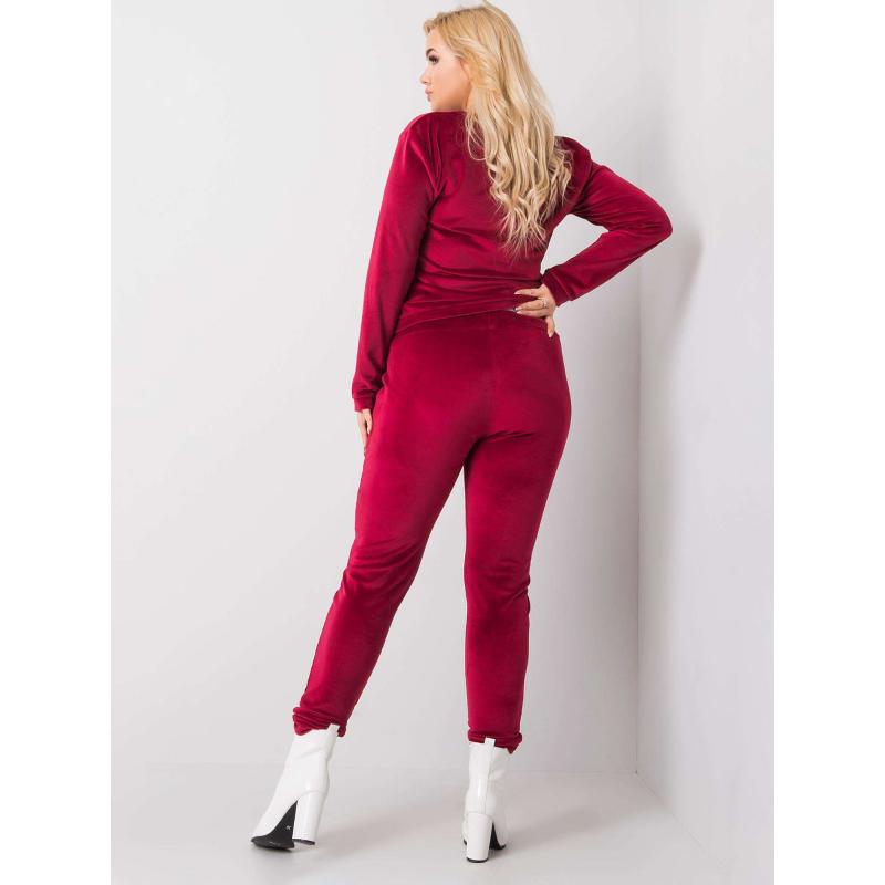 Dámský set plus size JEANNE bordó