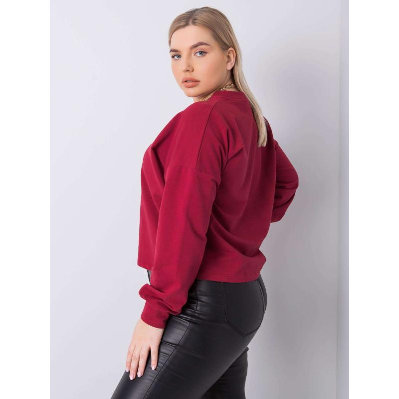 Női plus size pulóver FLORENTIA burgundi
