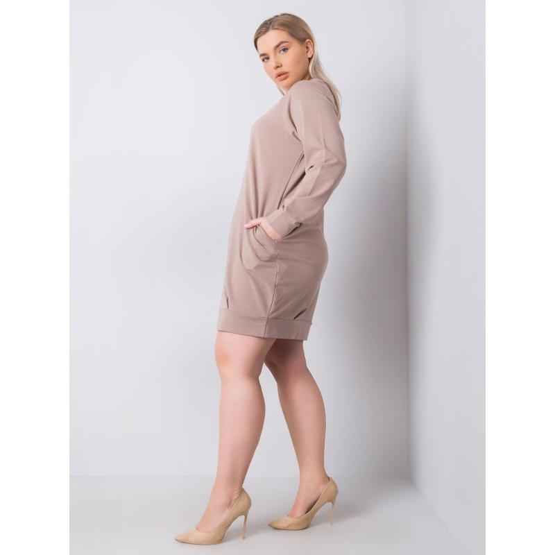 Női plus size ruha ARIADNE sötétbézs sötét bézs