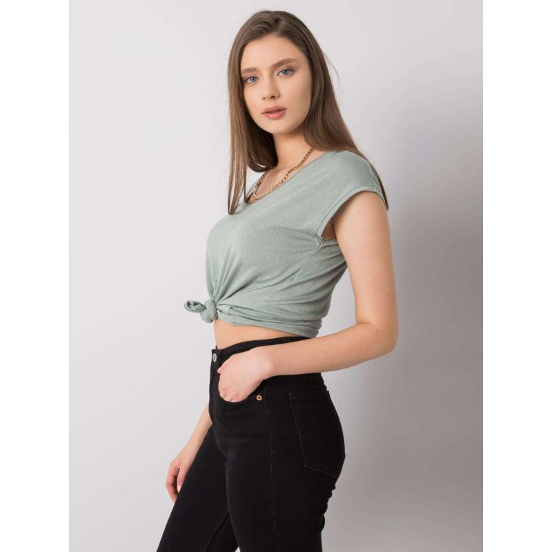 Dámska pruhovaná blúzka Giselle RUE PARIS mätovo zelená