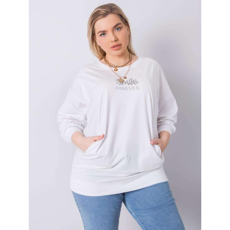 Dámska blúzka plus size MESSINA biela