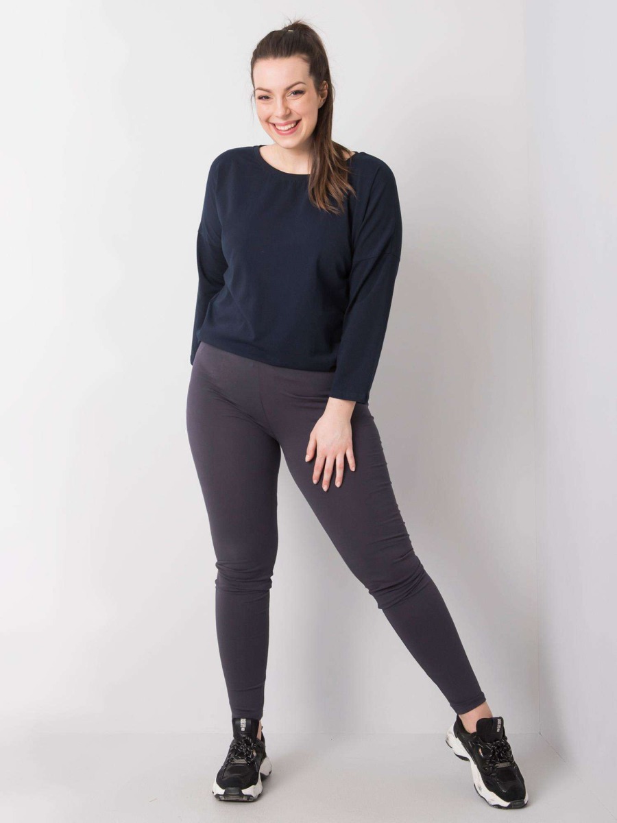 Dámske bavlnené legíny Phoebe plus size šedé