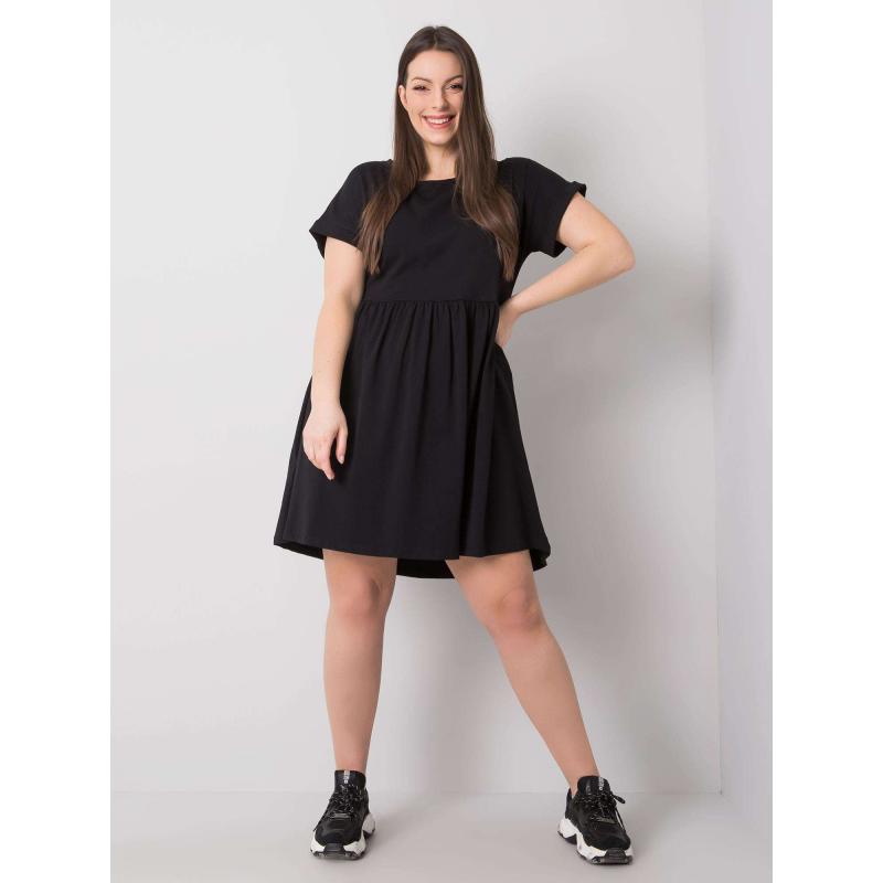 Dámské šaty bavlněné plus size Molly černé  