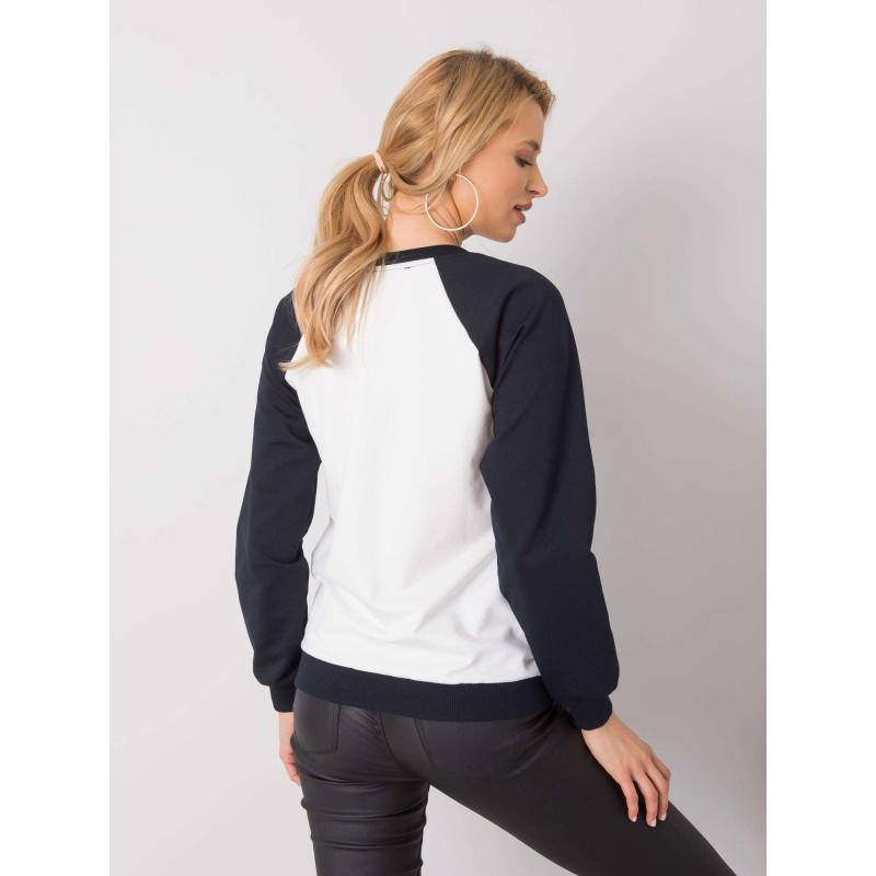 Női nyomtatott pulóver RUE PARIS samantha kék és fehér