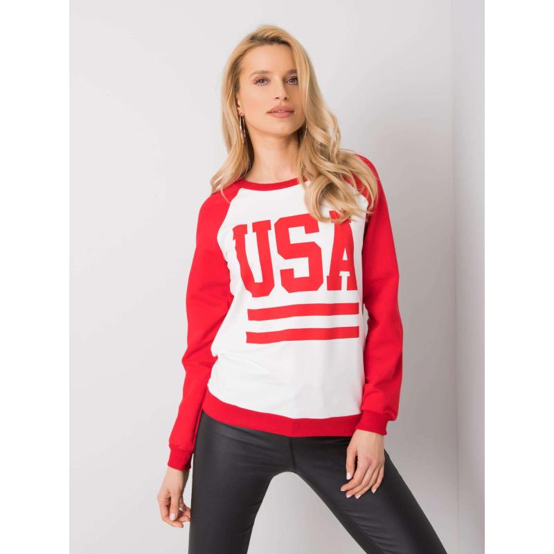 Dámská mikina s potiskem Samantha RUE PARIS červenobílá 