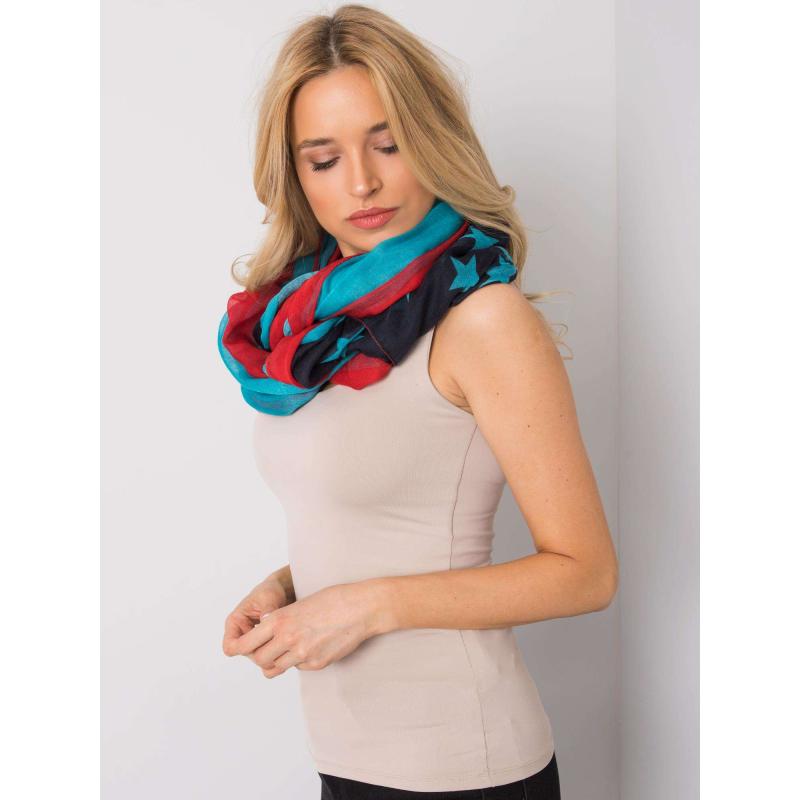 Dámský šátek s potiskem TYREE červeno-modrý 
