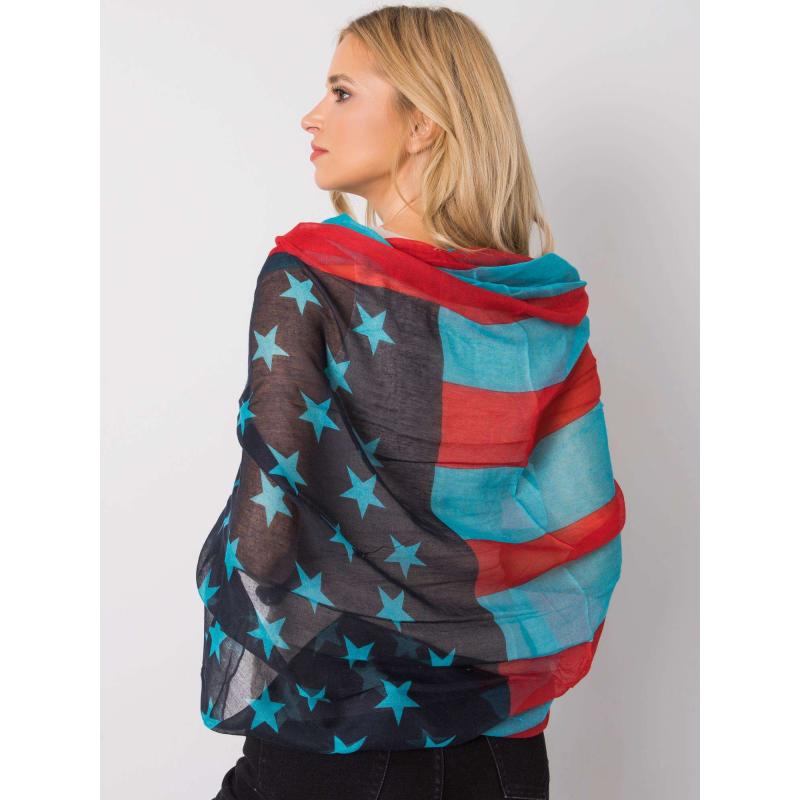 Dámský šátek s potiskem TYREE červeno-modrý 