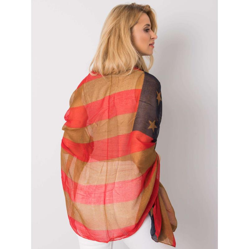 Női nyomtatott sál BROCK piros-barna