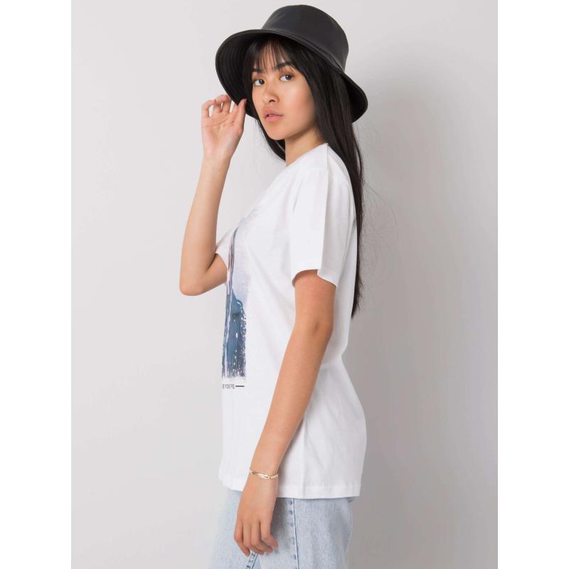 Női póló KEMMA nyomtatással, fehér