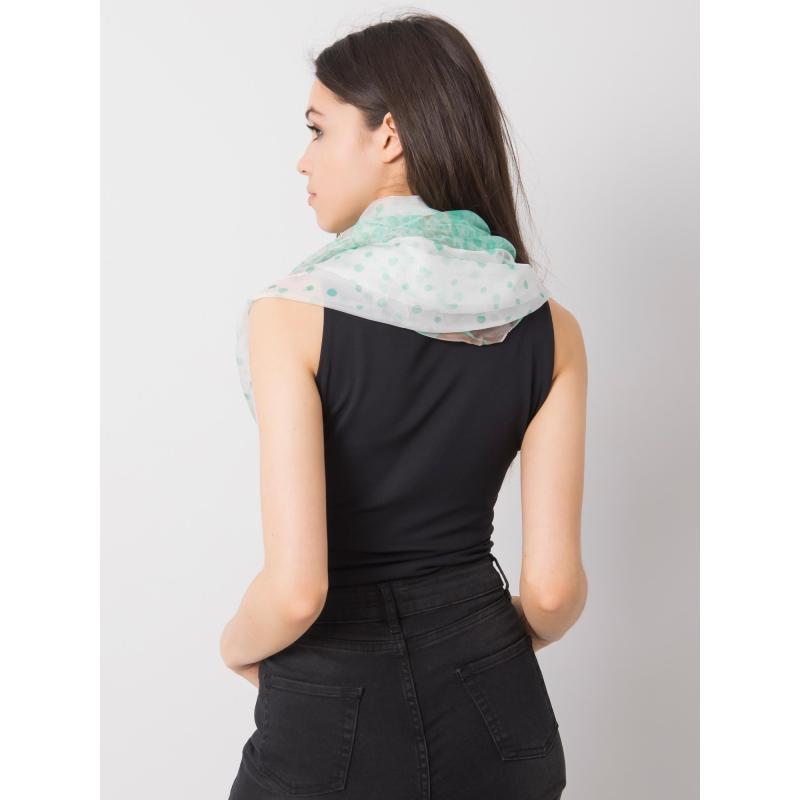 Női mintás sál MELVIN zöld és bézs színben