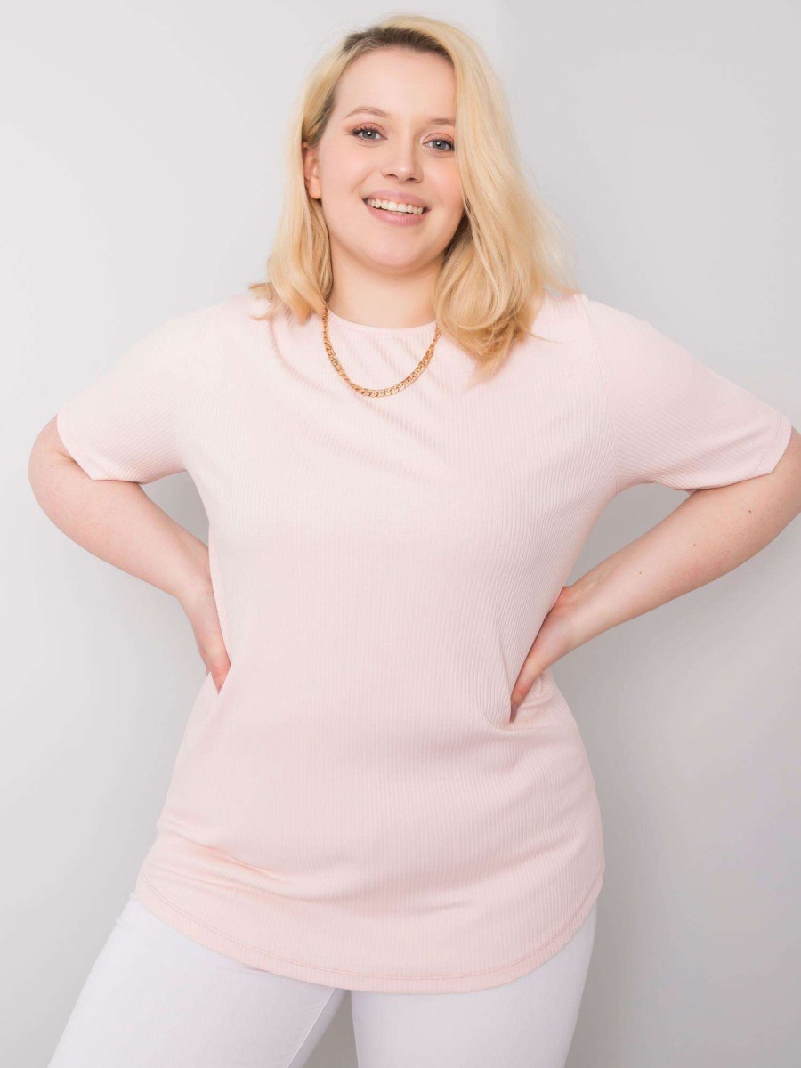 Dámska blúzka plus size STELLA svetlo ružová