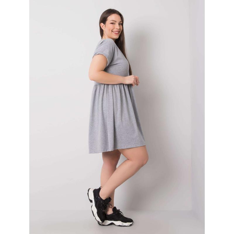 Női rövid ujjú, plus size ruha MOLLY szürke