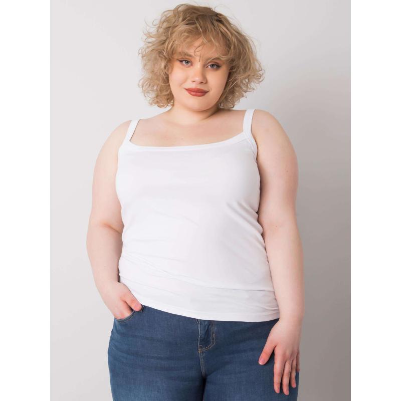 Női plus size pamut felső SCARLETTE fehér