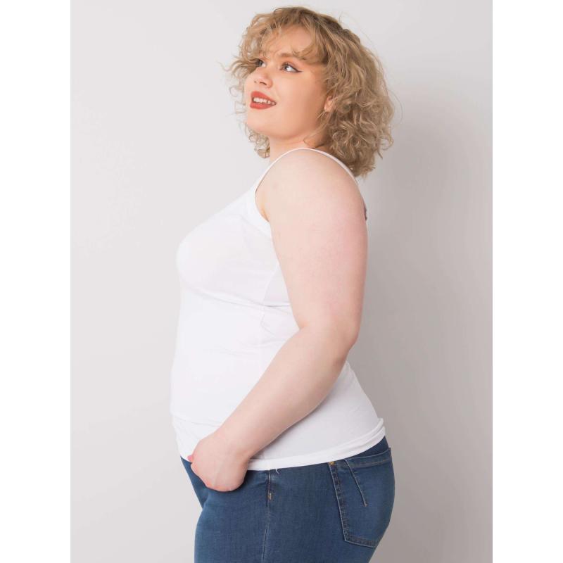 Női plus size pamut felső SCARLETTE fehér