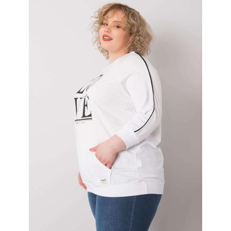 Dámska plus size blúzka s vreckom MEG biela