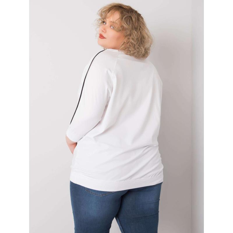 Dámska plus size blúzka s vreckom MEG biela