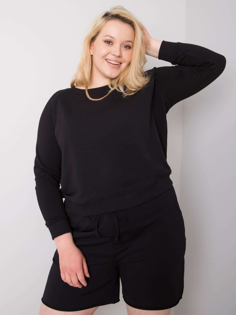 Dámska plus size bavlnená mikina DONNA black