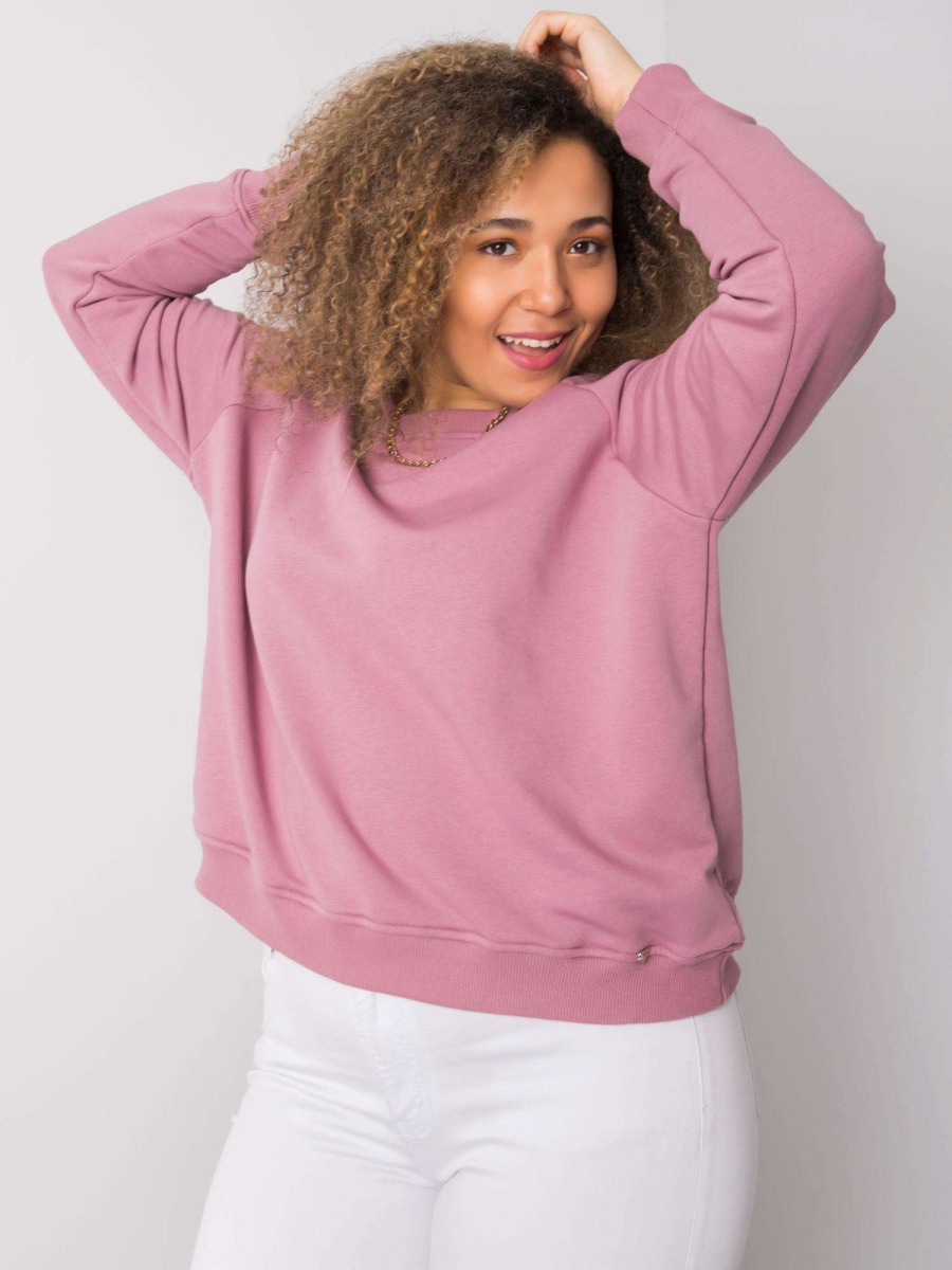 Dámska plus size bavlnená mikina DONNA pink